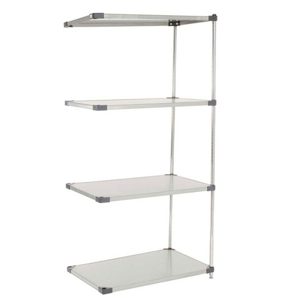Nexel 5 Tier Solid Stainless Steel Shelving Add-On Unit, 36W x 24D x 74H A24367SS5 - main